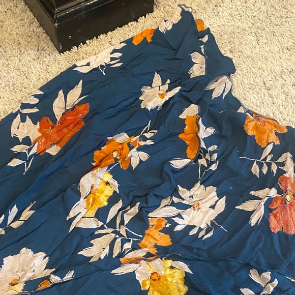 Patrons of Peace Blue and Orange Floral Maxi Dress - Picture 4 of 4